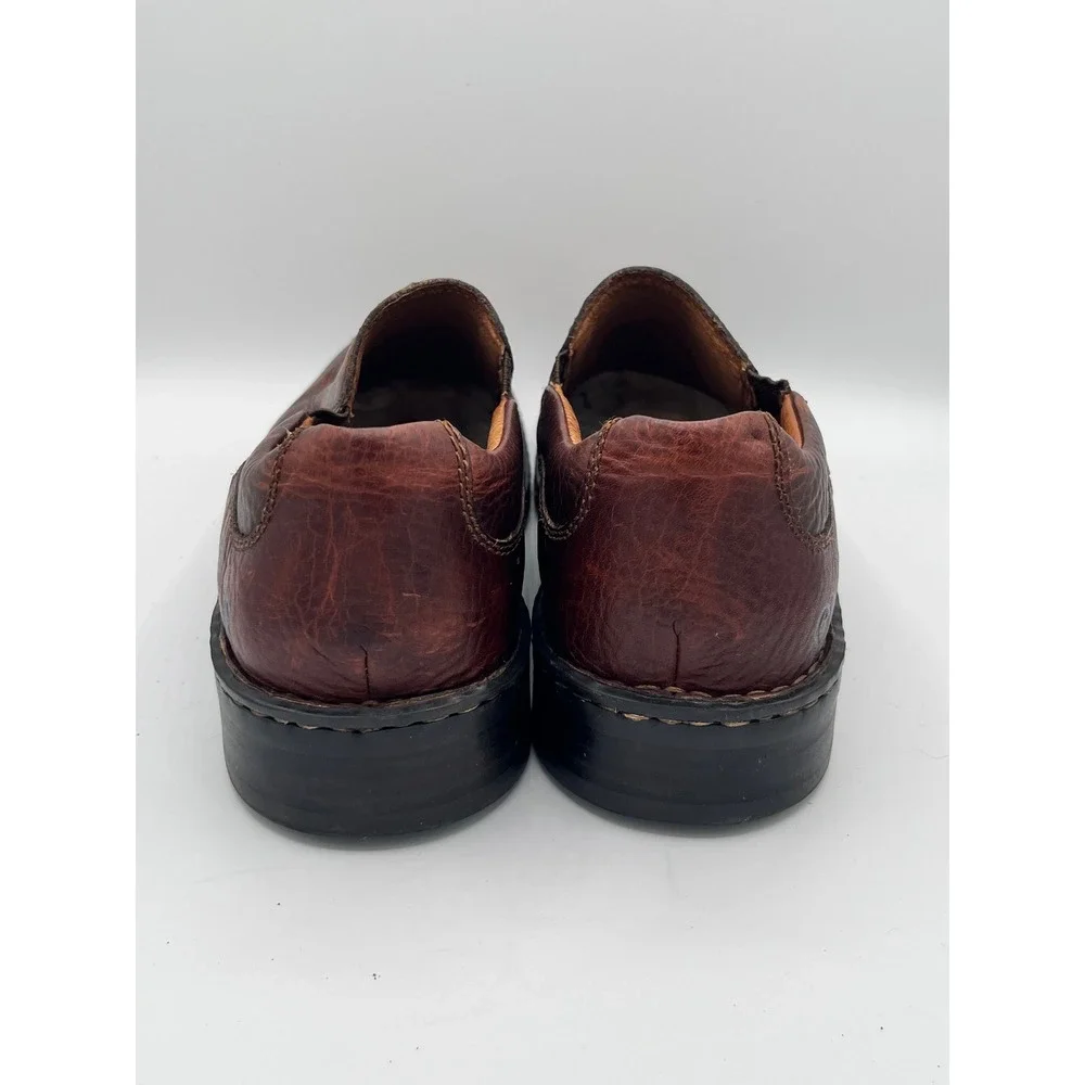 Born Men Brown Leather Slip On Loafers Square Toe Shoes Size US 10 EU 44